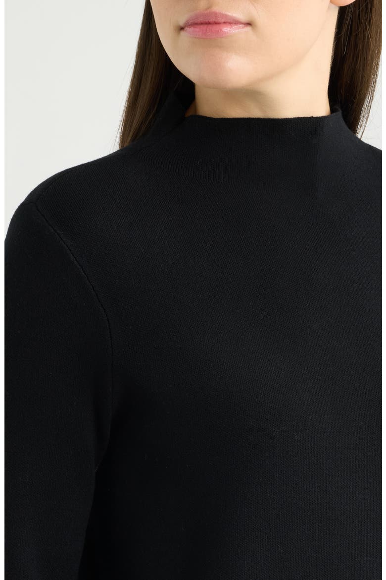 Mock Neck Long Sleeve Sweater, Alternate, color, BLACK