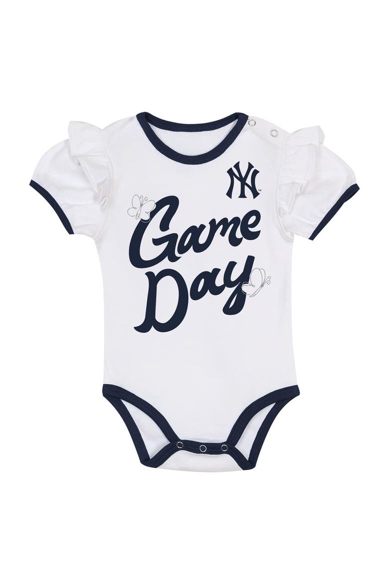 Newborn Outerstuff  White/Navy New York Yankees  Bodysuit, Headband & Skirt Set, Alternate, color, White