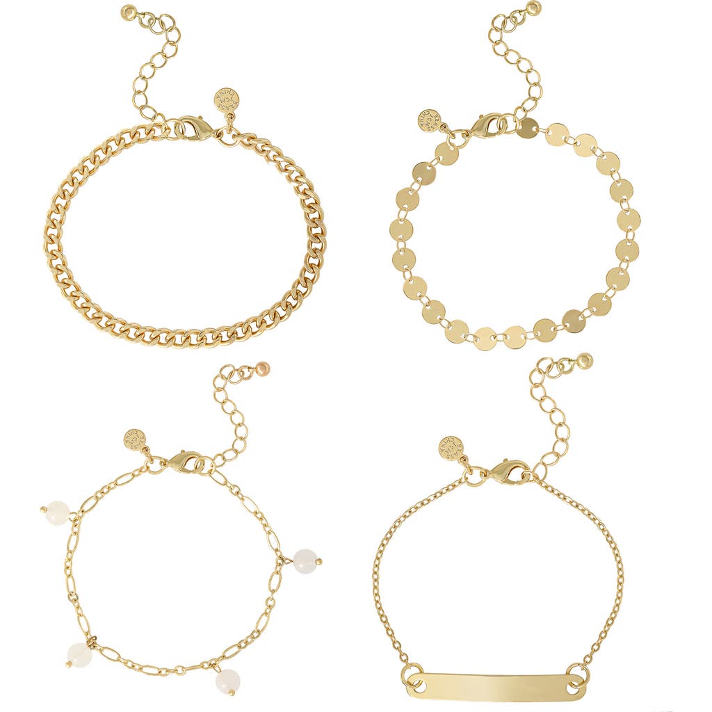 Jessica Simpson Gold-tone Layered Bracelet Set, 4 Piece Set