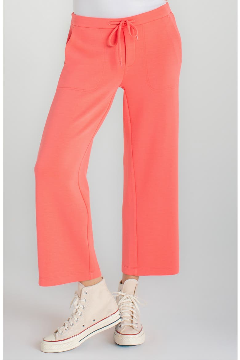 Crop Wide Leg Sweatpants, Main, color, SUNSET CORAL