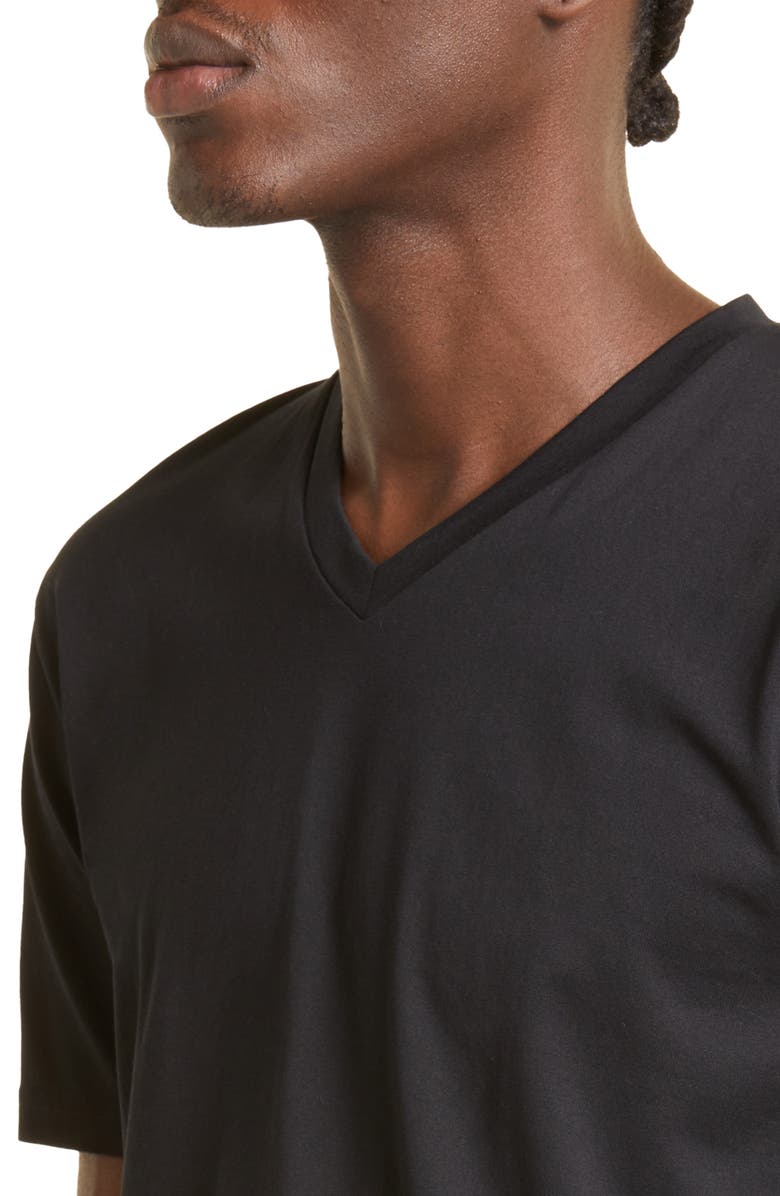 Sunspel V-Neck T-Shirt, Alternate, color, Black