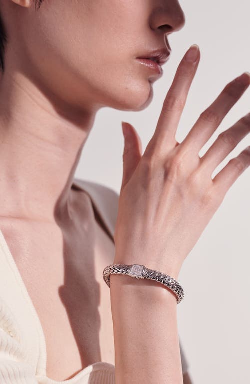 John Hardy Icon Bracelet, Sterling Silver, Diamonds, 5mm In Silver