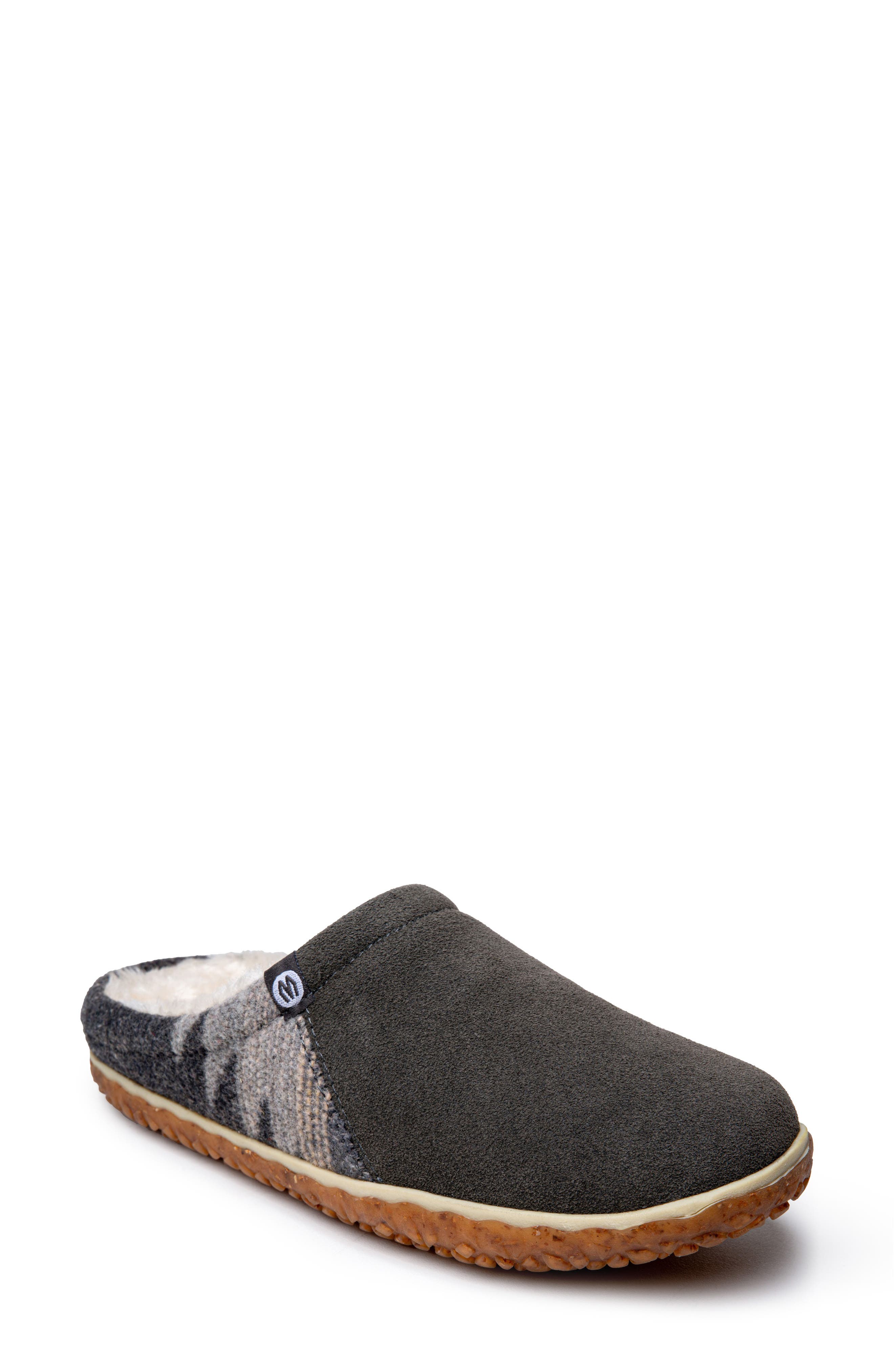 Minnetonka Tahoe Faux Fur Lined Slipper, Main, color, Grey Multi