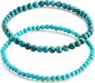 Sterling Forever Stone 2-Pack Beaded Stretch Bracelets