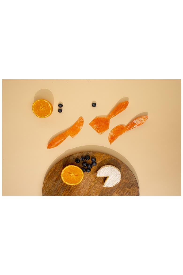 Set of 3 Resin Cheese Knives, Alternate, color, ORANGE