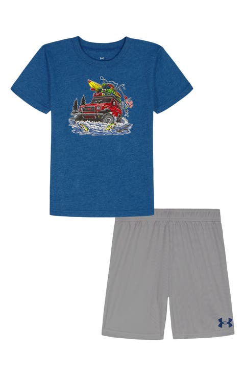 River Run Graphic T-Shirt & Mesh Shorts Set (Toddler)