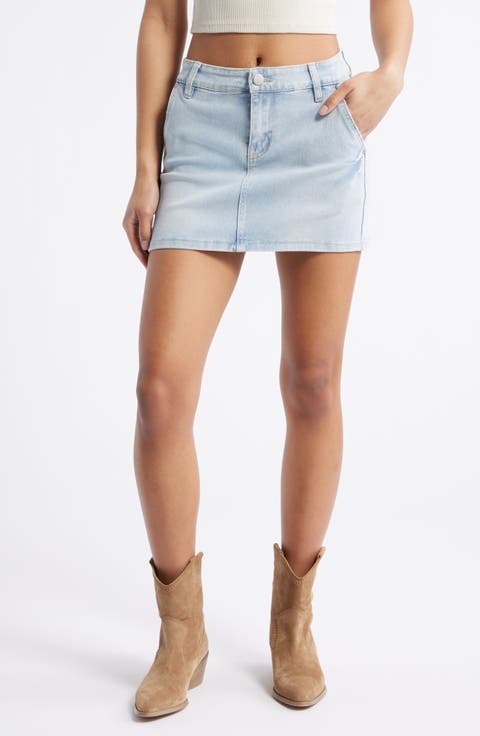 スカート A FERRETTI Women Mini Skirts V0118 1618 0290 BLUE Viper Mini Skirt | Premium Italian Fabric | Hudson Jeans