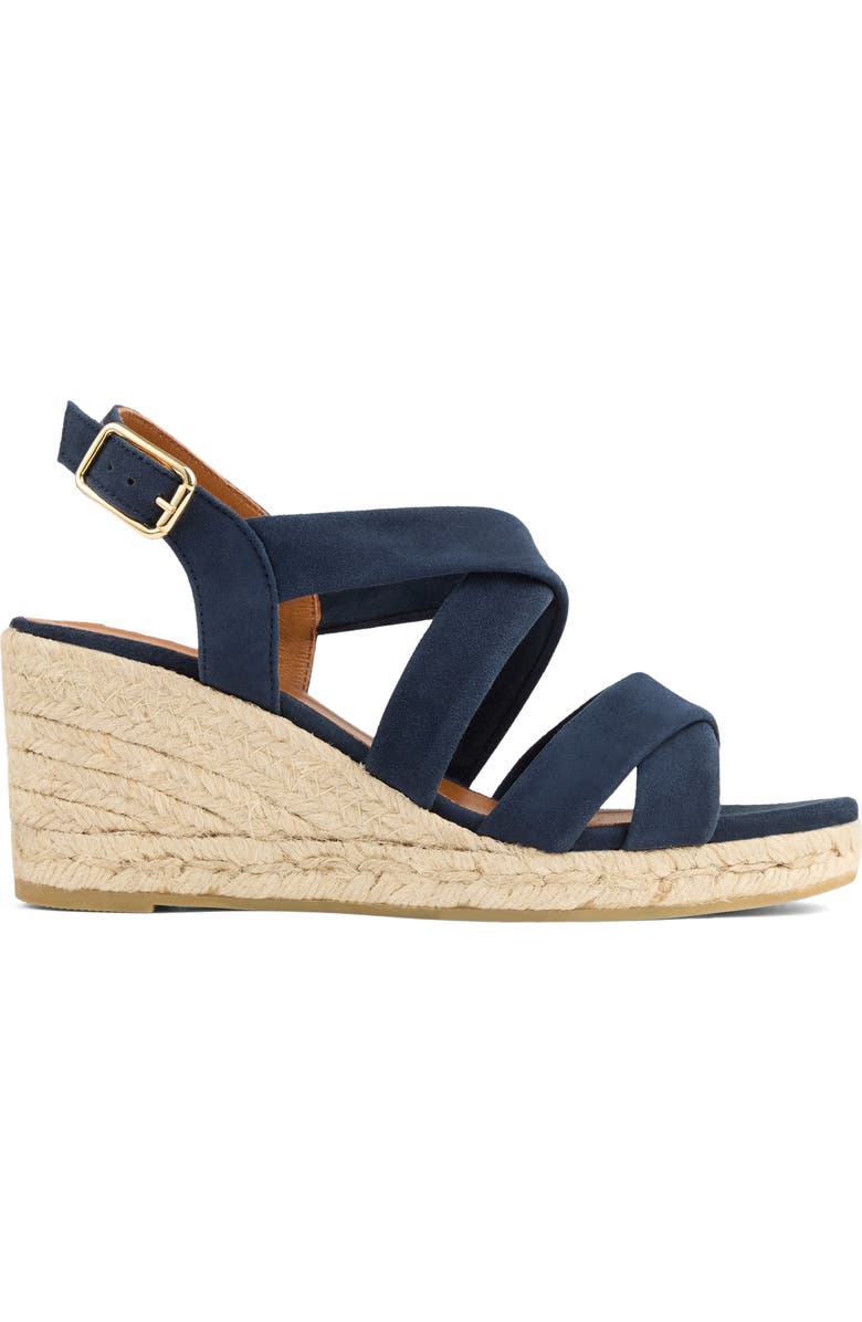 LK Bennett Mariana Slingback Espadrille Platform Wedge Sandal, Alternate, color, Navy