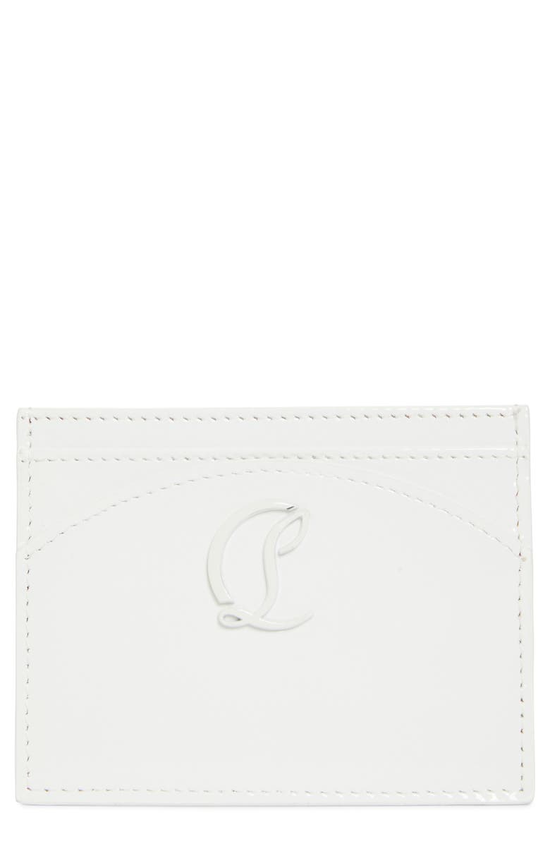 Christian Louboutin Loubi54 Leather Card Holder, Main, color, Bianco