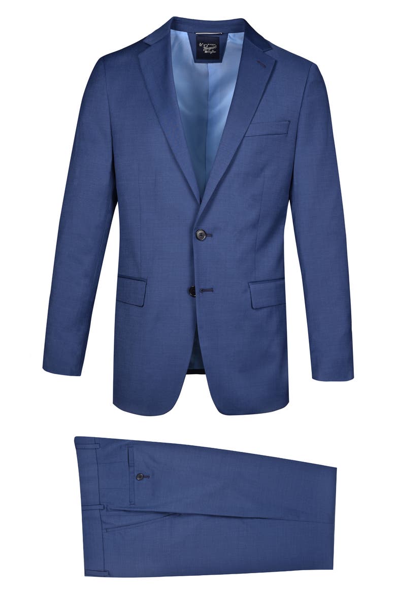 2-Piece Jacket & Pants Wool Blend Suit Set, Alternate, color, NAVY