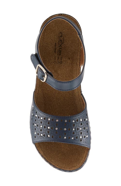 Flexus By Spring Step Perforated Strappy Sandal In Navy