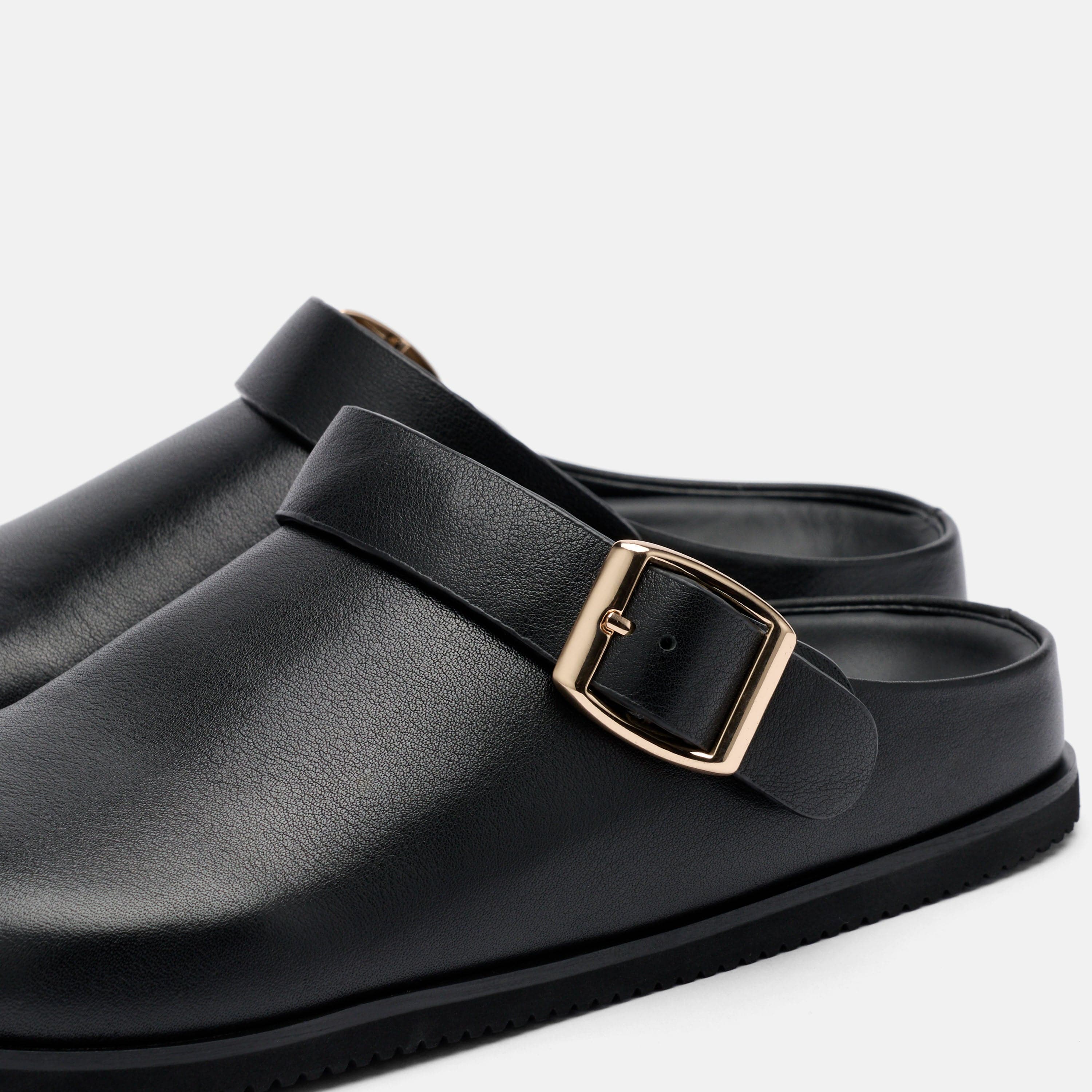 Solana Leather Backstrap Clog, Alternate, color, Black