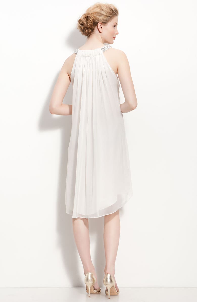 Calvin Klein Beaded Halter Chiffon Dress, Alternate, color,