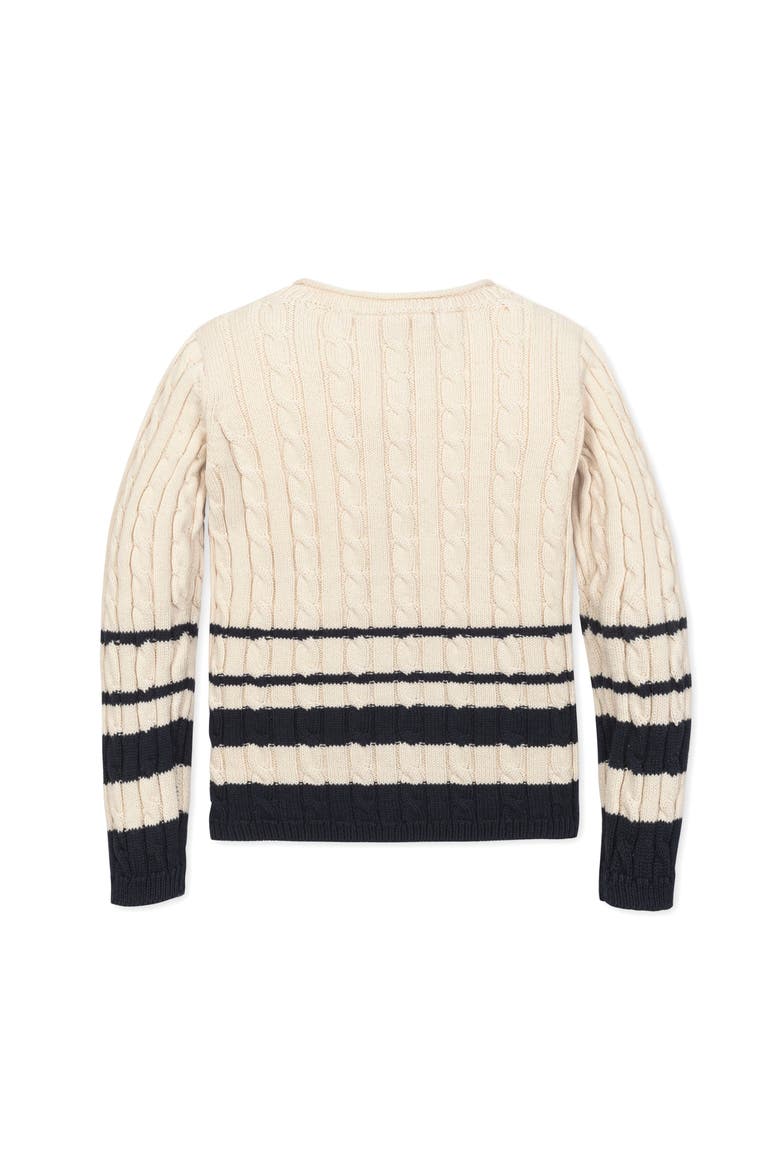Kids' Organic Roll Neck Cable Sweater, Alternate, color, Ivory Cable