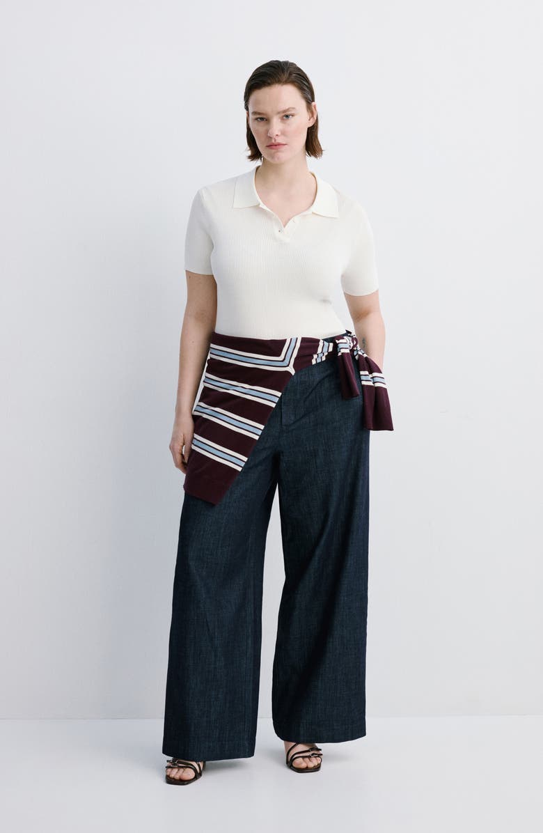 MANGO Mid Rise Wide Leg Trouser Jeans, Alternate, color, 