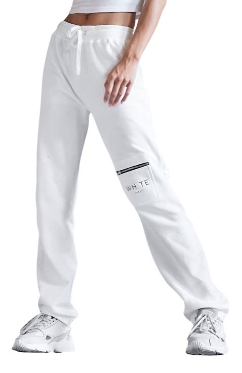 Whte Zip Pocket Sweatpants