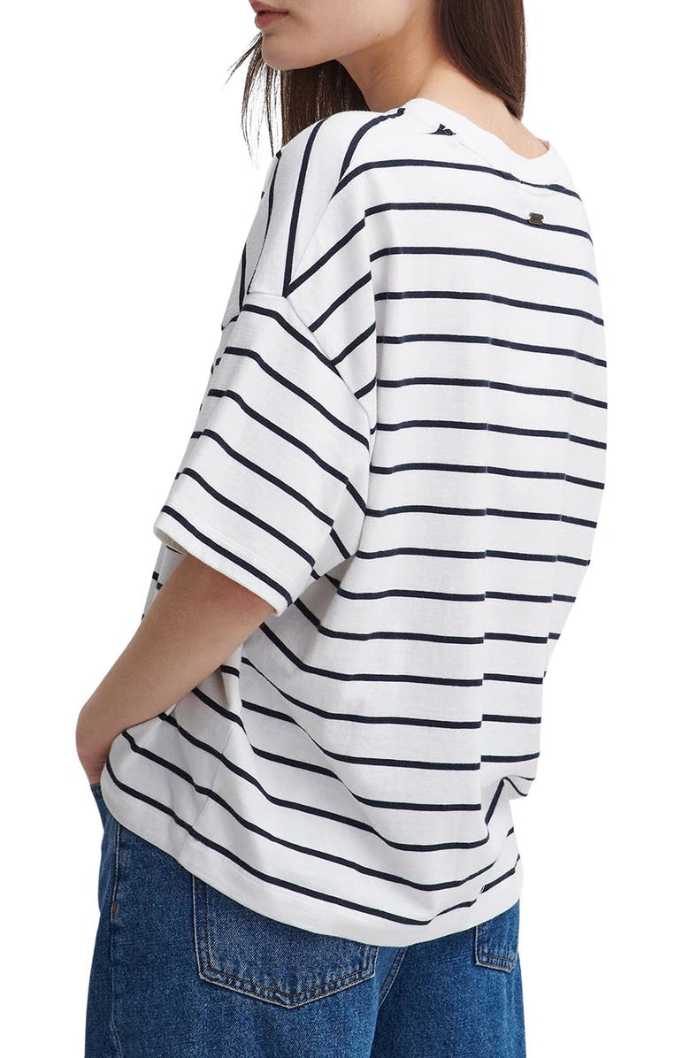 Barbour Marnie Stripe Cotton T-Shirt, Alternate, color, Cloud White/ Navy