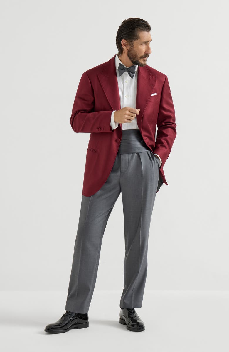 Brunello Cucinelli Tuxedo trousers, Alternate, color, Medium Grey