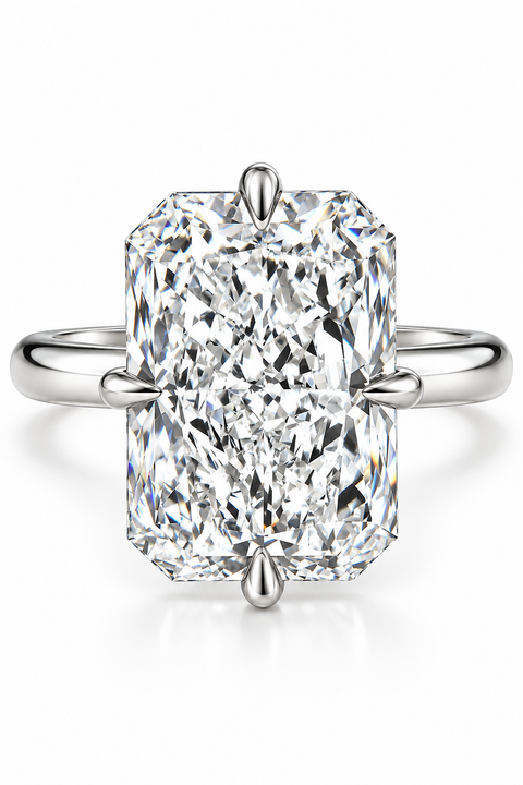 Certified 11Ct Radiant Diamond Solitaire Engagement Ring 14k Gold/Pt Lab Grown