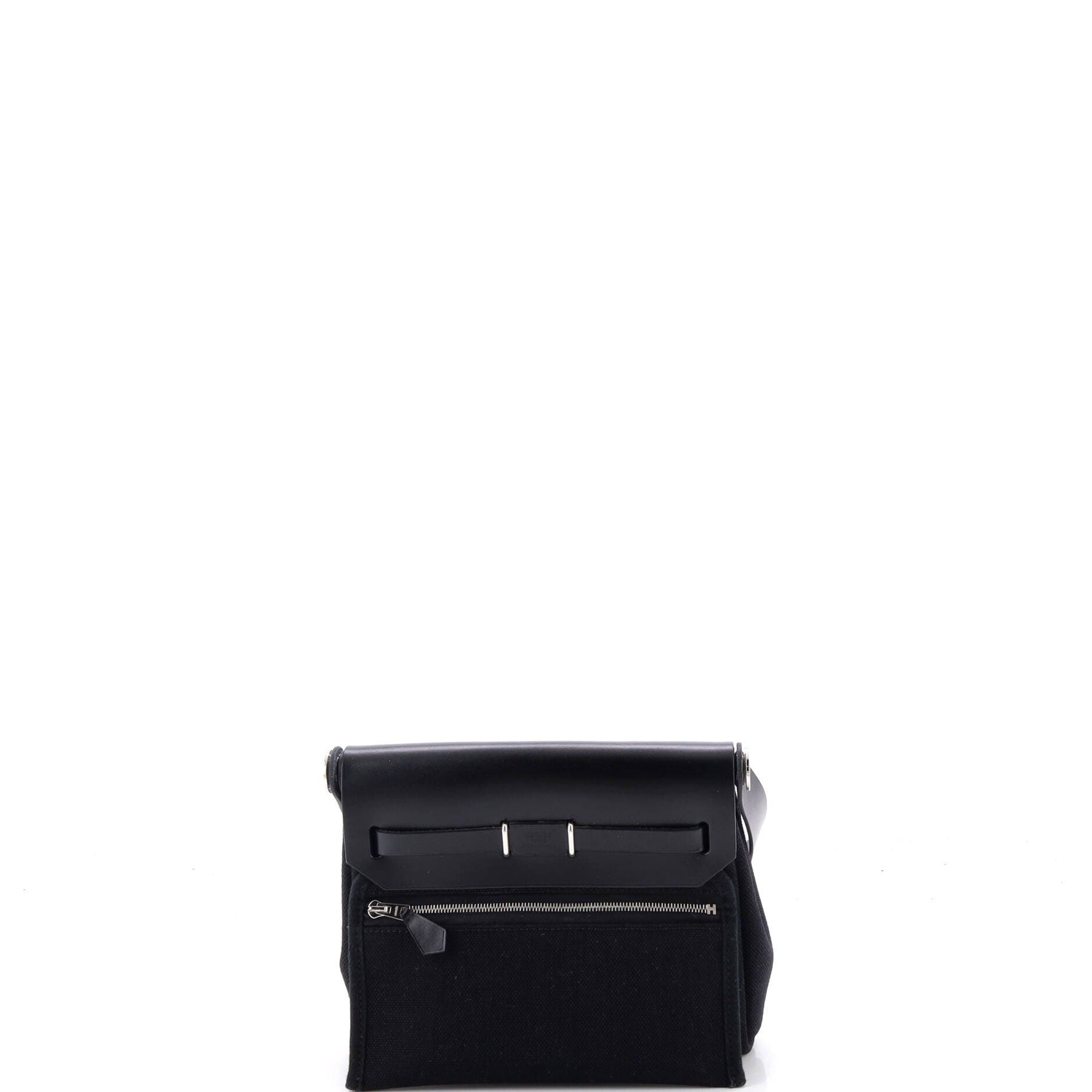 Pre-Owned Hermes Herbag Zip Toile and Leather 20, Alternate, color, Noir