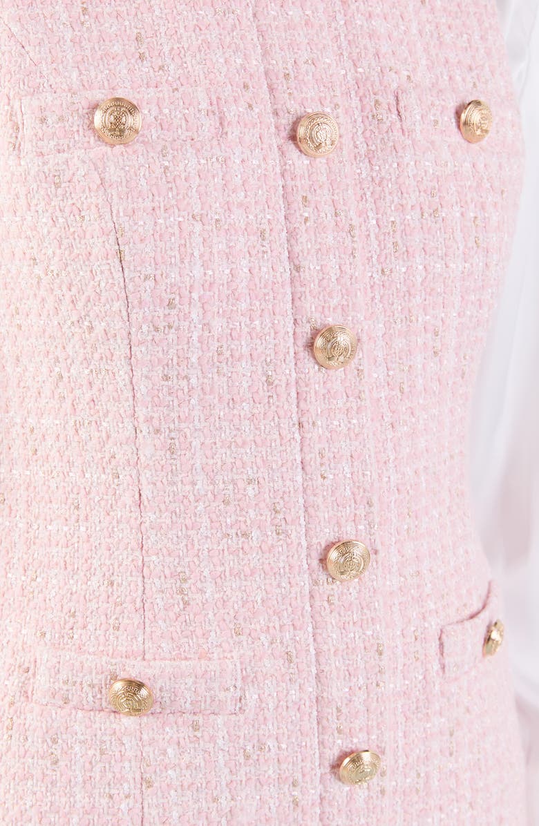 Endless Rose Sleeveless Metallic Tweed Minidress, Alternate, color, Pink