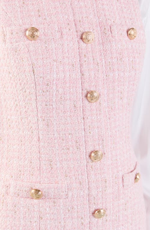 Endless Rose Sleeveless Metallic Tweed Minidress In Pink