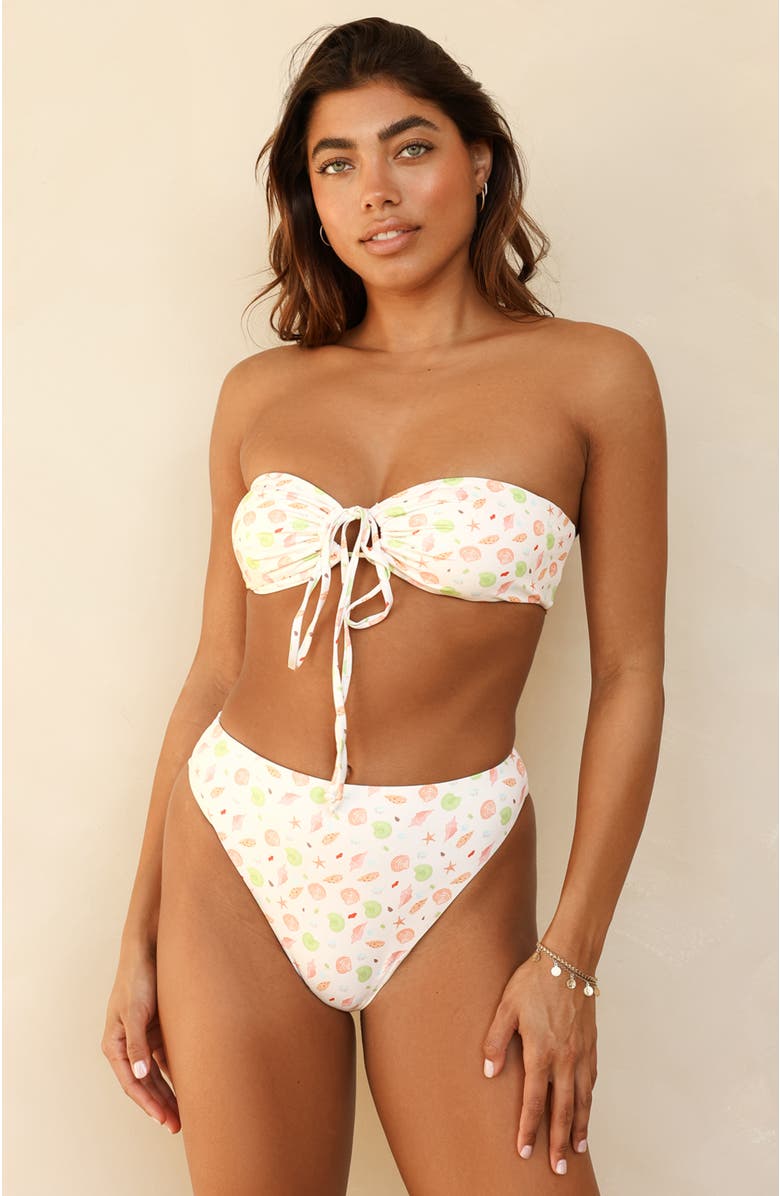 Dippin Daisys Amalfi String Tie Bandeau Bikini Top, Main, color, Underwater Garden