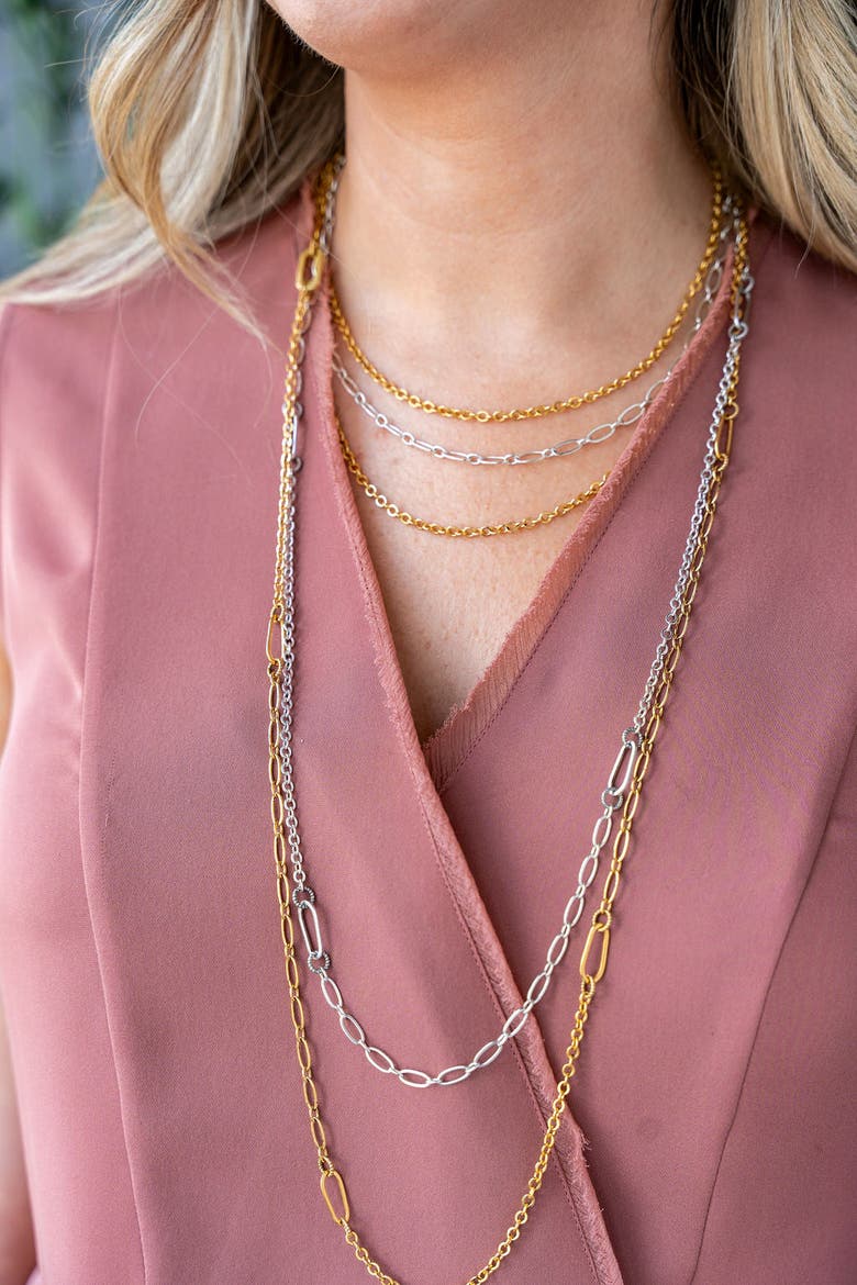 Delicate Long Layering Necklace, Alternate, color, Silver