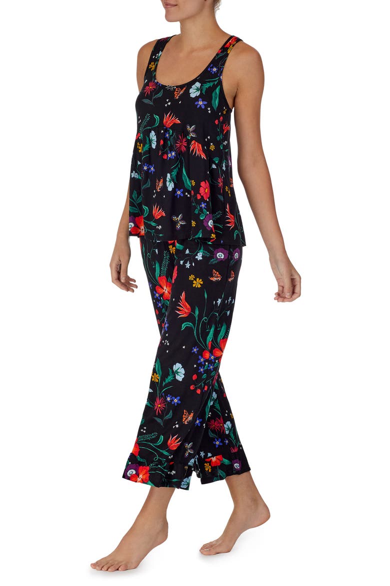 Sccop Neck Knit Pajamas (Nordstrom Exclusive), Alternate, color, BLACK MULTI