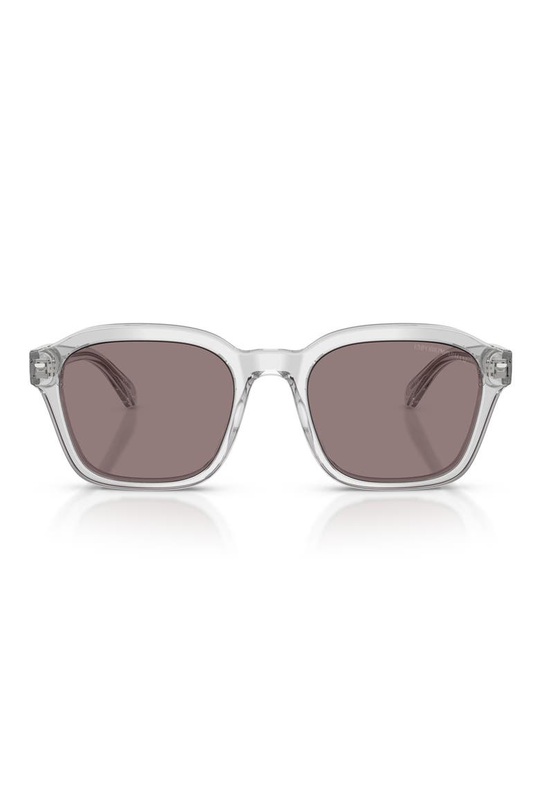 54mm Irregular Sunglasses, Main, color, SHINY CRYSTAL / PURPLE BROWN