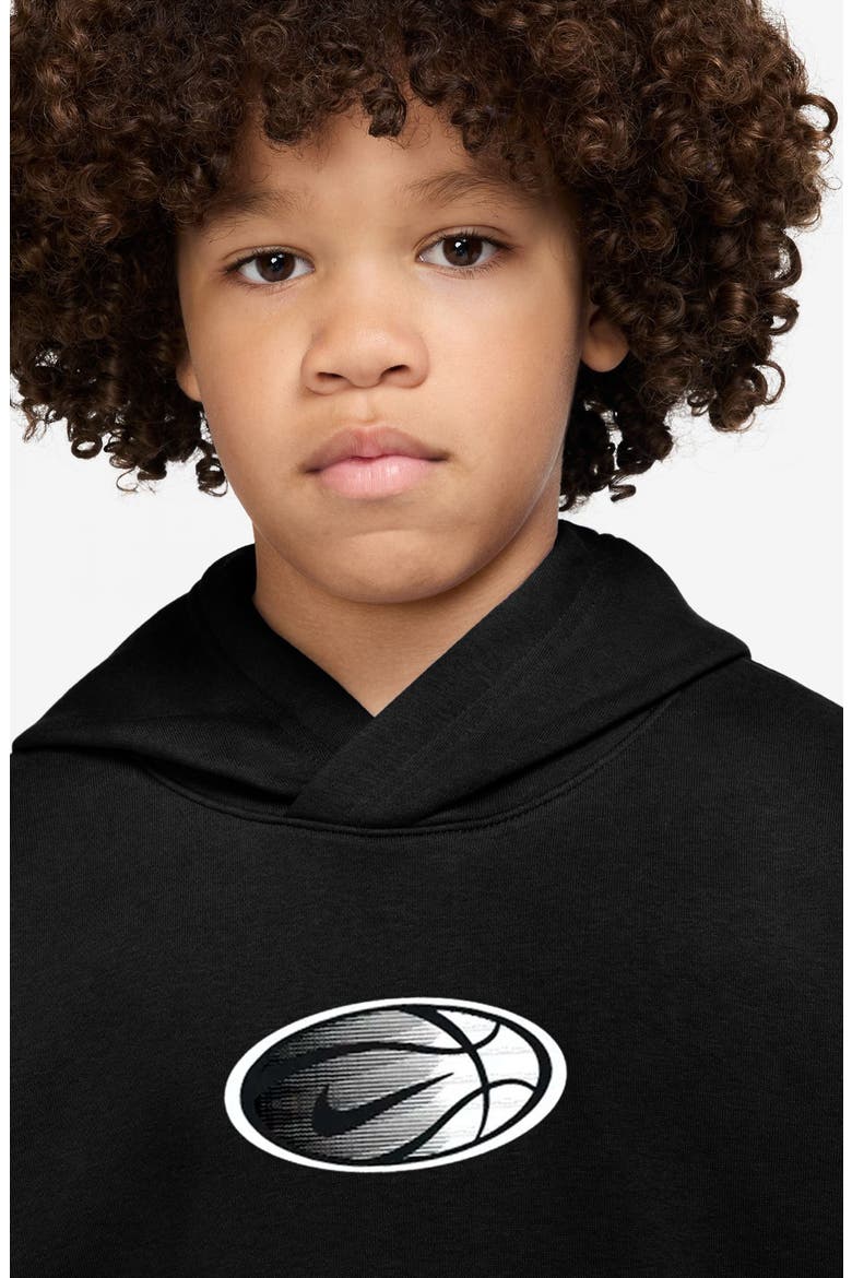 Kids' Nike Dri-FIT Graphic Hoodie, Alternate, color, BLACK/ WHITE
