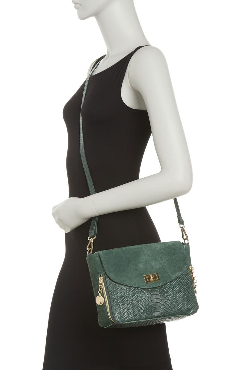 CHRISTIAN LAURIER Acil Alligator Embossed Leather & Suede Box Crossbody Bag, Main, color,