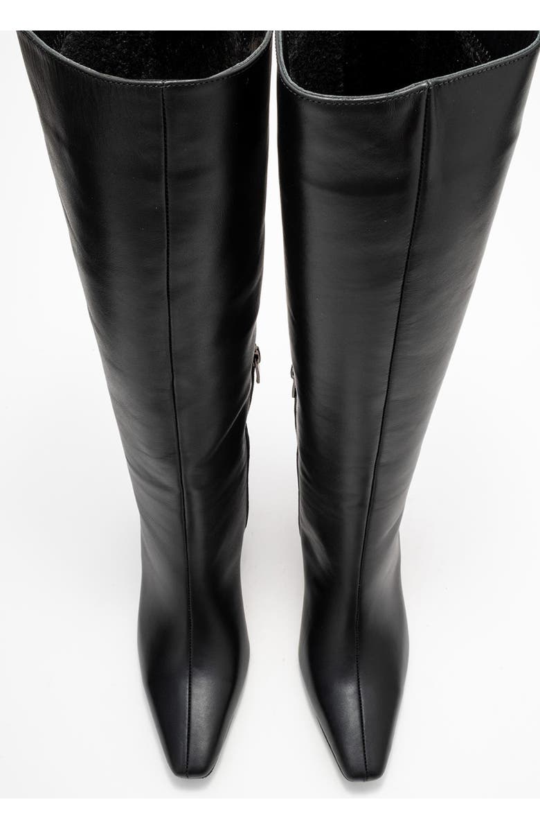 Forever & Always Shoes Velencia Leather Knee High Boot, Alternate, color, Black Leather