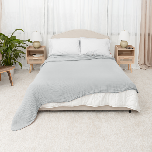 Comfy Cubs Adult Muslin Blanket In Gray