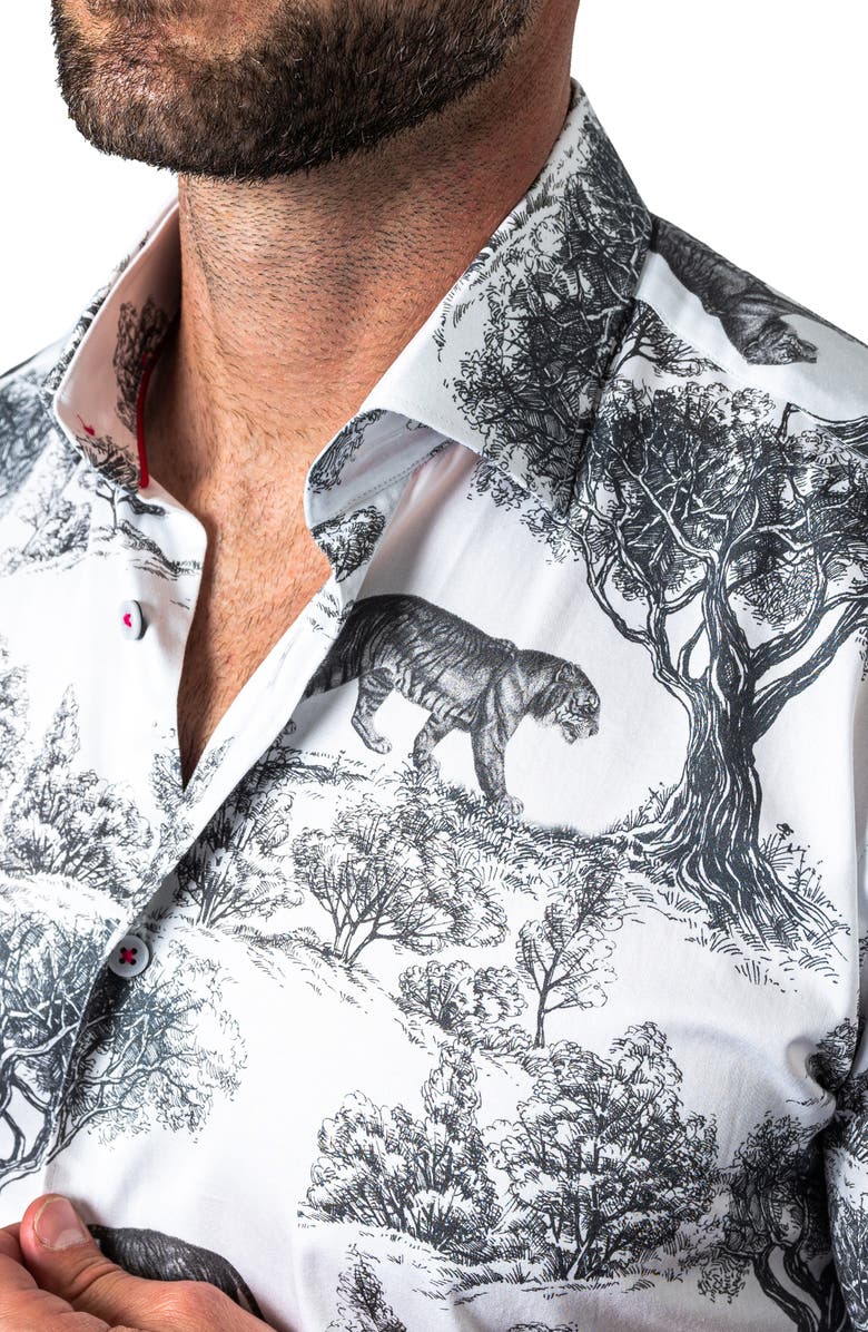 Maceoo Fibonacci Regular Fit Kingdom White Button-Up Shirt, Alternate, color, 