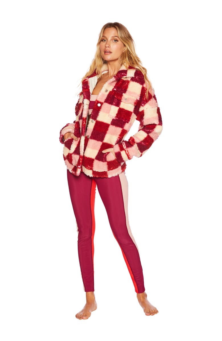 Beach Riot Laurie Check Teddy Jacket, Alternate, color,