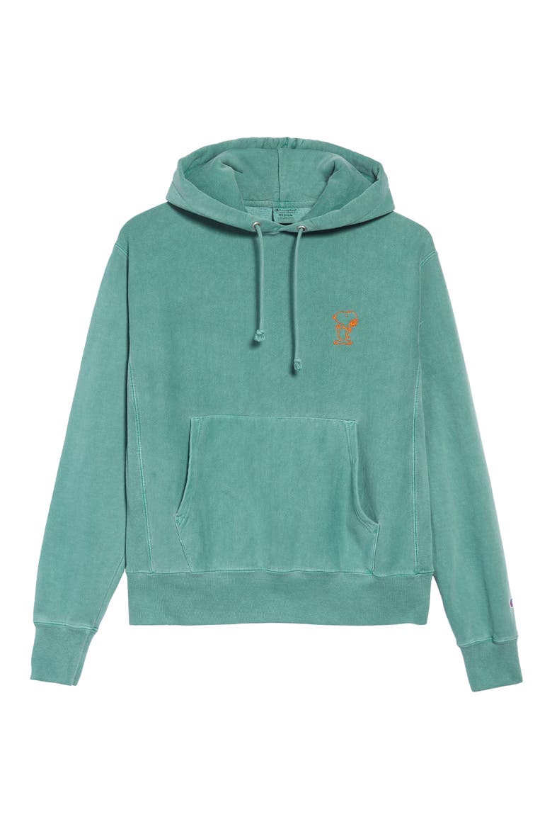 Snoopy Reverse Weave Hoodie(Limited Edition) (Nordstrom Exclusive), Main, color, GRASS HOOPER