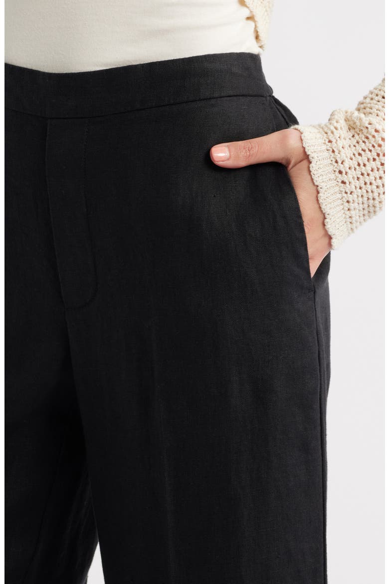 The Easy Linen Pull-On Pants, Alternate, color, JET BLACK