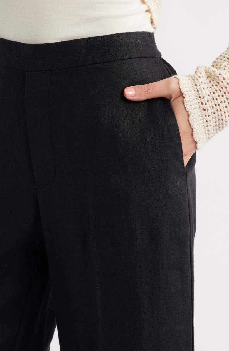 Madewell The Easy Linen Pull-On Pants, Alternate, color, Jet Black