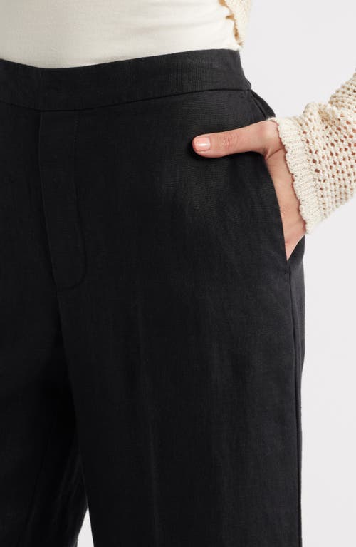 Madewell The Easy Linen Pull-on Pants In Black