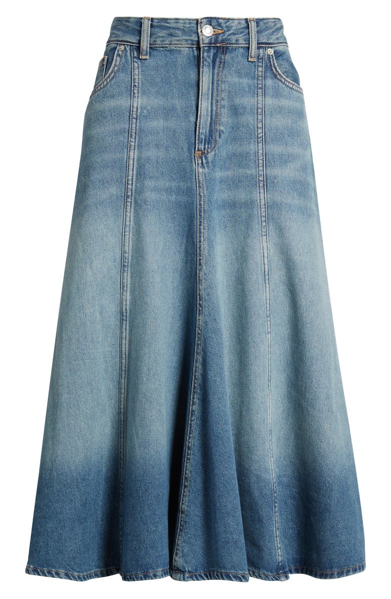 MANGO Alice Denim Maxi Skirt, Alternate, color, Medium Blue
