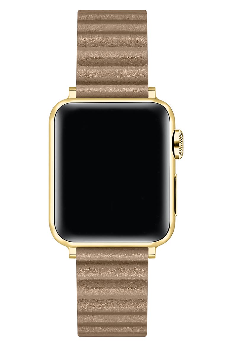 Dakota Faux Leather Apple Watch® Watchband, Alternate, color, TAN
