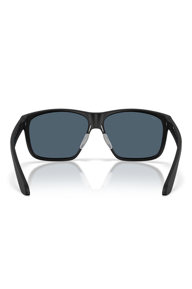 Trades 60mm Polarized Square Sunglasses, Alternate, color, MATTE BLACK / GRAY 580P