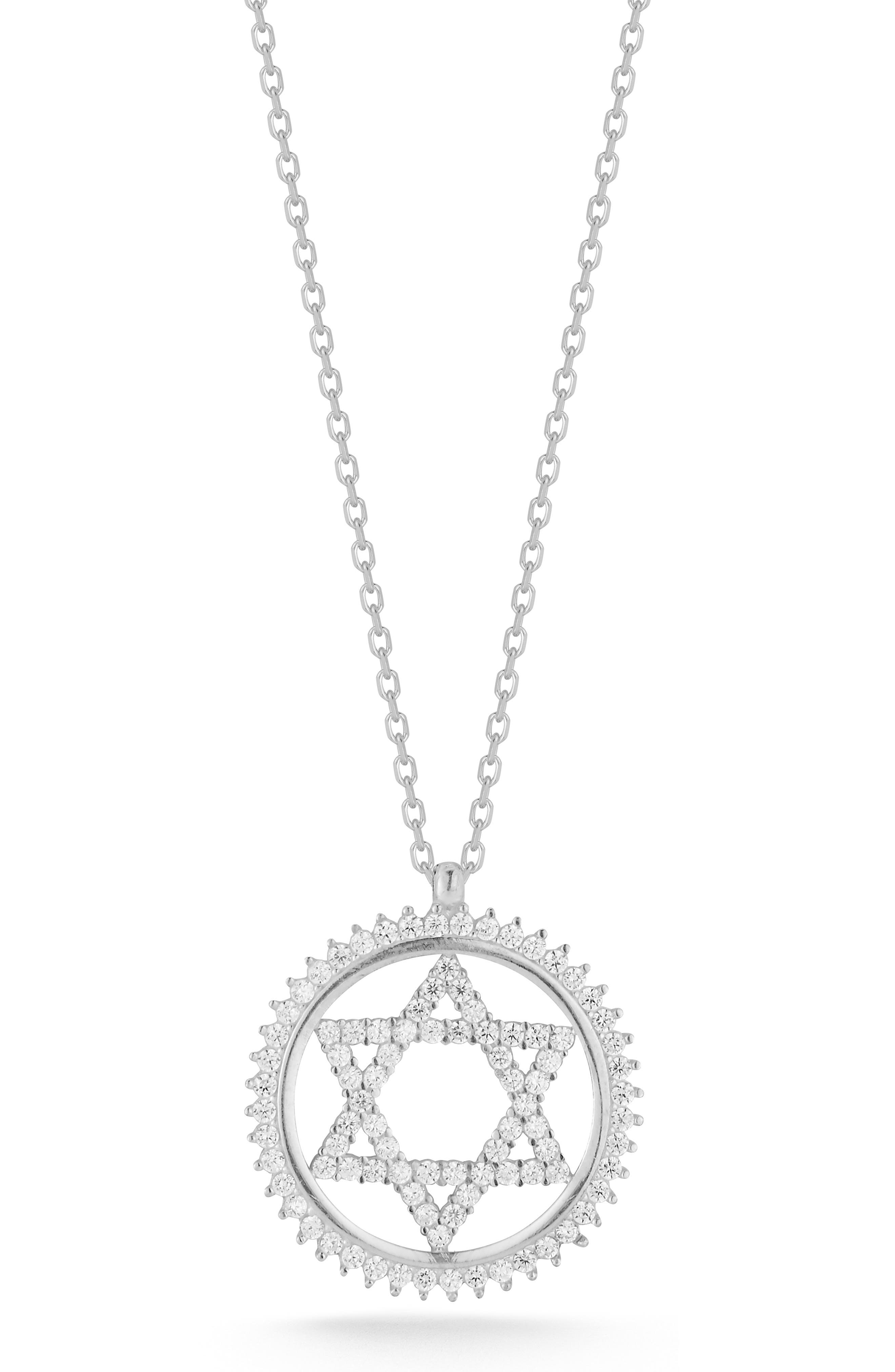 Cubic Zirconia Star of David Pendant Necklace
