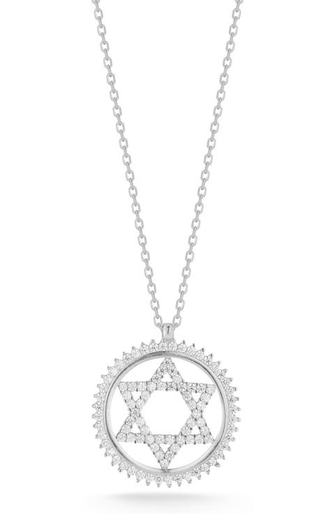 Cubic Zirconia Star of David Pendant Necklace