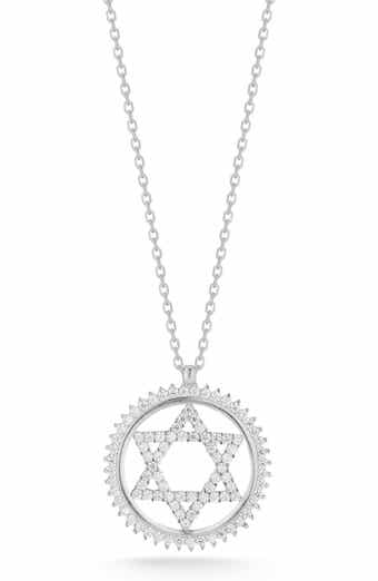 Cubic Zirconia Star of David Pendant Necklace