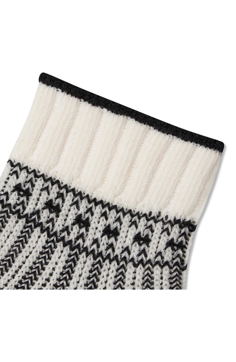 Bombas Sweater Knit Merino Wool Blend Quarter Crew Socks, Alternate, color, Black Ivory