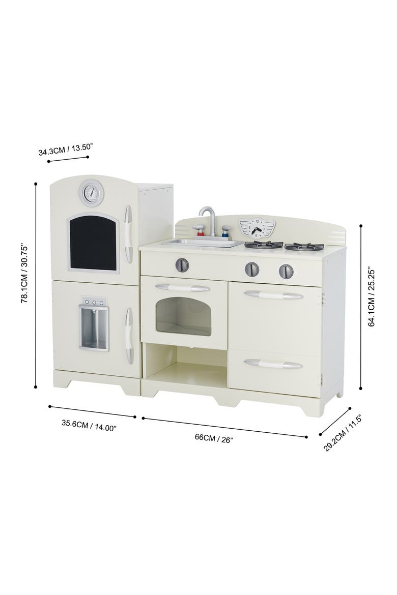 Little Chef Fairfield Retro Play Kitchen, Alternate, color, WHITE