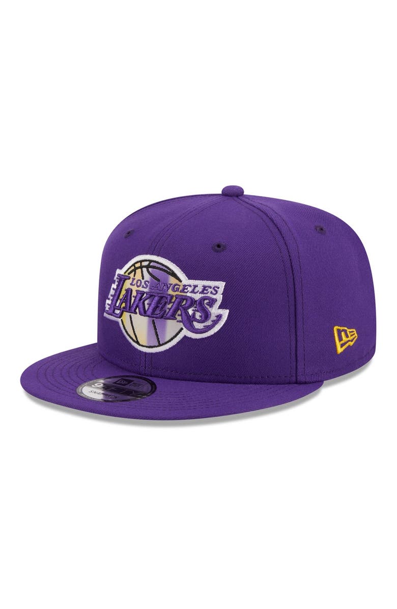 New Era Men's New Era Purple Los Angeles Lakers Gradient Undervisor 9FIFTY Snapback Hat, Alternate, color, 