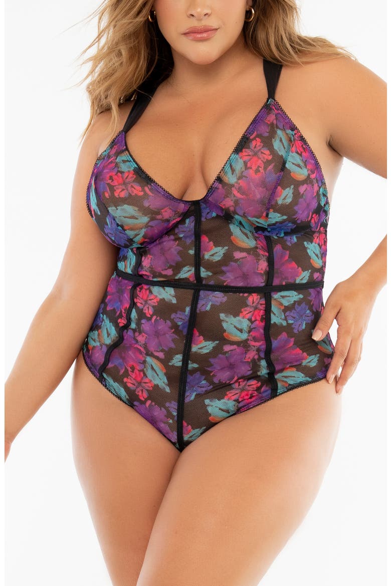 Floral Mesh Teddy, Main, color, BLACK DREAM FLOWER PRINT
